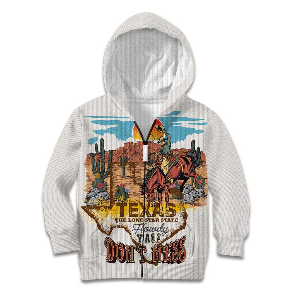 Texas Cultural Heritage Kid Hoodie Cowboy and Desert Howdy Y'All Don'T Mess