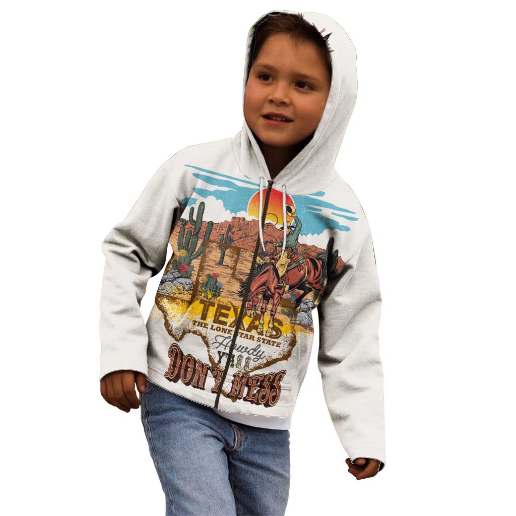 Texas Cultural Heritage Kid Hoodie Cowboy and Desert Howdy Y'All Don'T Mess