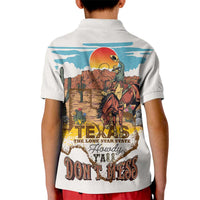 Texas Cultural Heritage Kid Polo Shirt Cowboy and Desert Howdy Y'All Don'T Mess
