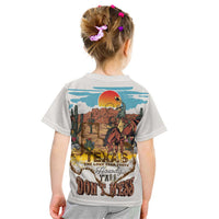 Texas Cultural Heritage Kid T Shirt Cowboy and Desert Howdy Y'All Don'T Mess