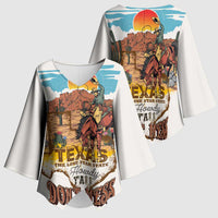 Texas Cultural Heritage Kimono Sleeve Blouse Cowboy and Desert Howdy Y'All Don'T Mess