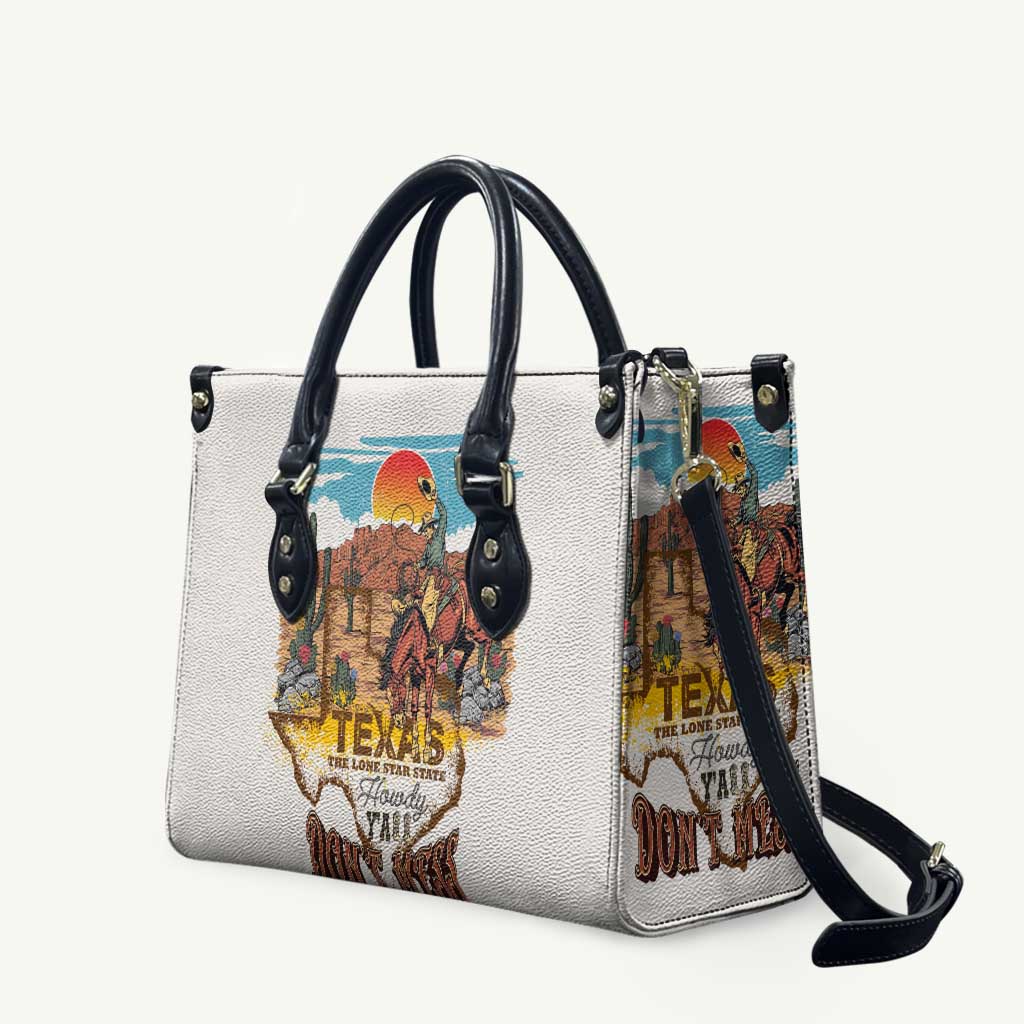 Texas Cultural Heritage Leather Bag Cowboy and Desert Howdy Y'All Don'T Mess
