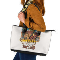 Texas Cultural Heritage Leather Tote Bag Cowboy and Desert Howdy Y'All Don'T Mess