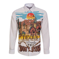 Texas Cultural Heritage Long Sleeve Button Shirt Cowboy and Desert Howdy Y'All Don'T Mess