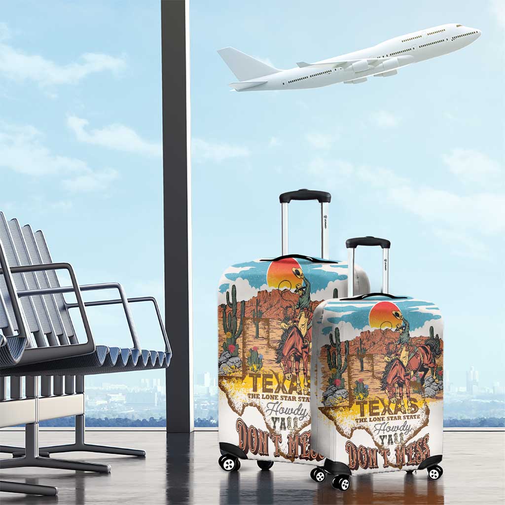 Texas Cultural Heritage Luggage Cover Cowboy and Desert Howdy Y'All Don'T Mess