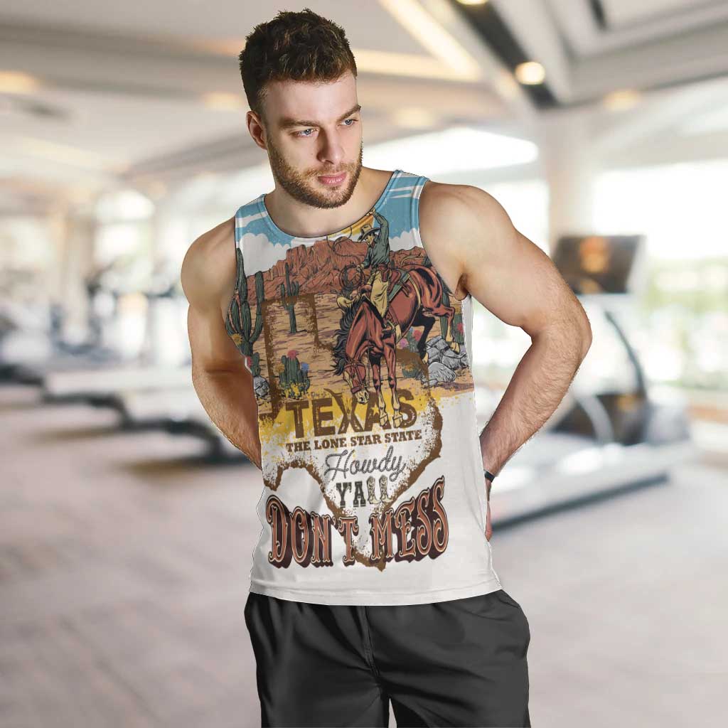 Texas Cultural Heritage Men Tank Top Cowboy and Desert Howdy Y'All Don'T Mess