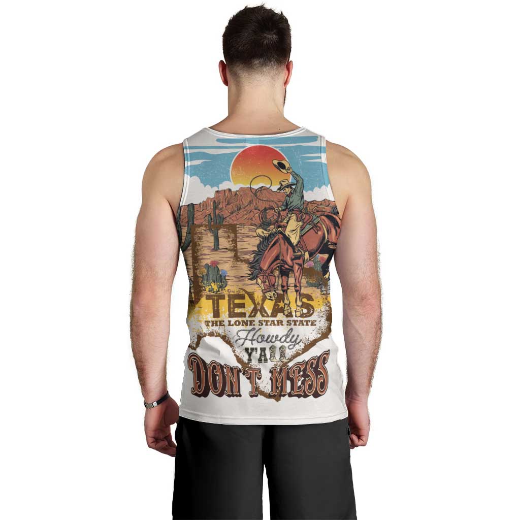 Texas Cultural Heritage Men Tank Top Cowboy and Desert Howdy Y'All Don'T Mess