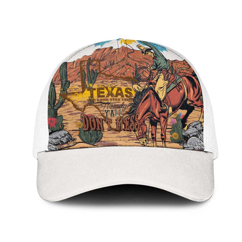 Texas Cultural Heritage Mesh Trucker Cap Cowboy and Desert Howdy Y'All Don'T Mess