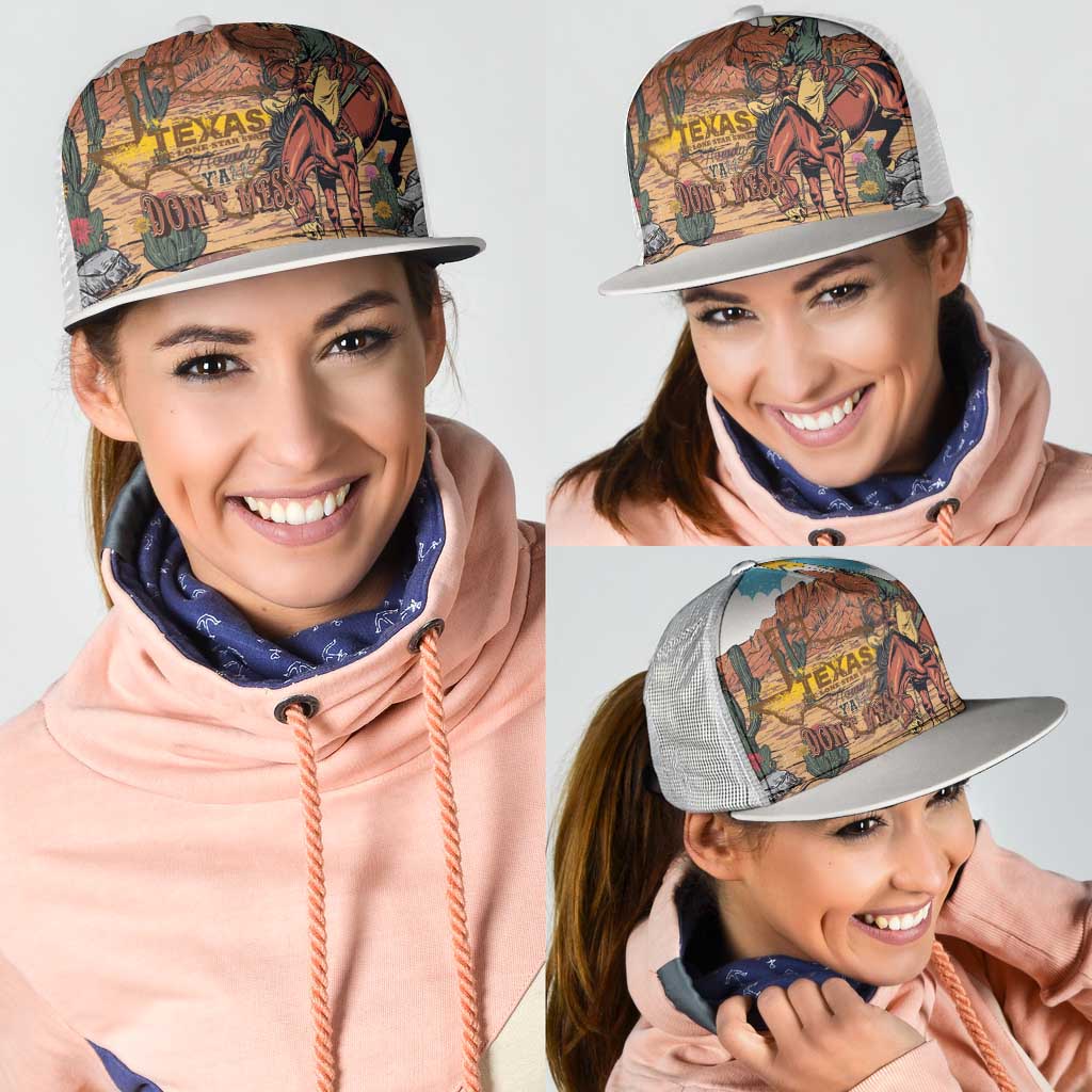 Texas Cultural Heritage Mesh Trucker Cap Cowboy and Desert Howdy Y'All Don'T Mess