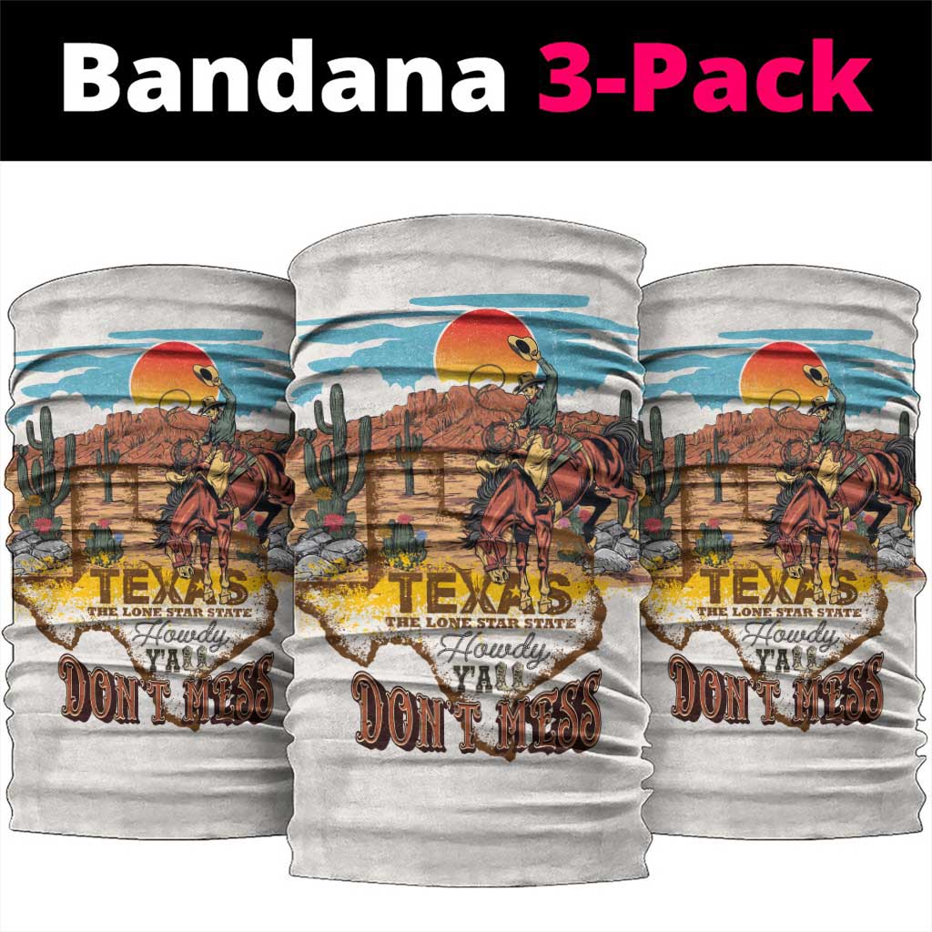 Texas Cultural Heritage Neck Gaiter Cowboy and Desert Howdy Y'All Don'T Mess