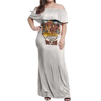 Texas Cultural Heritage Off Shoulder Maxi Dress Cowboy and Desert Howdy Y'All Don'T Mess