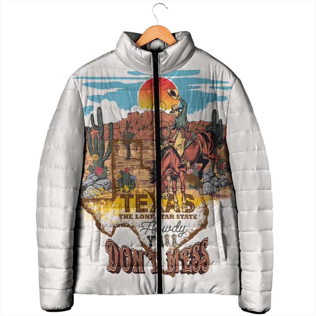 Texas Cultural Heritage Padded Jacket Cowboy and Desert Howdy Y'All Don'T Mess