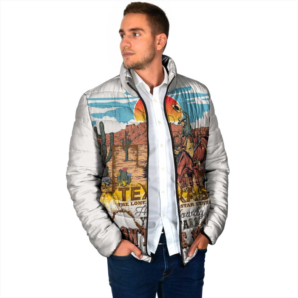 Texas Cultural Heritage Padded Jacket Cowboy and Desert Howdy Y'All Don'T Mess