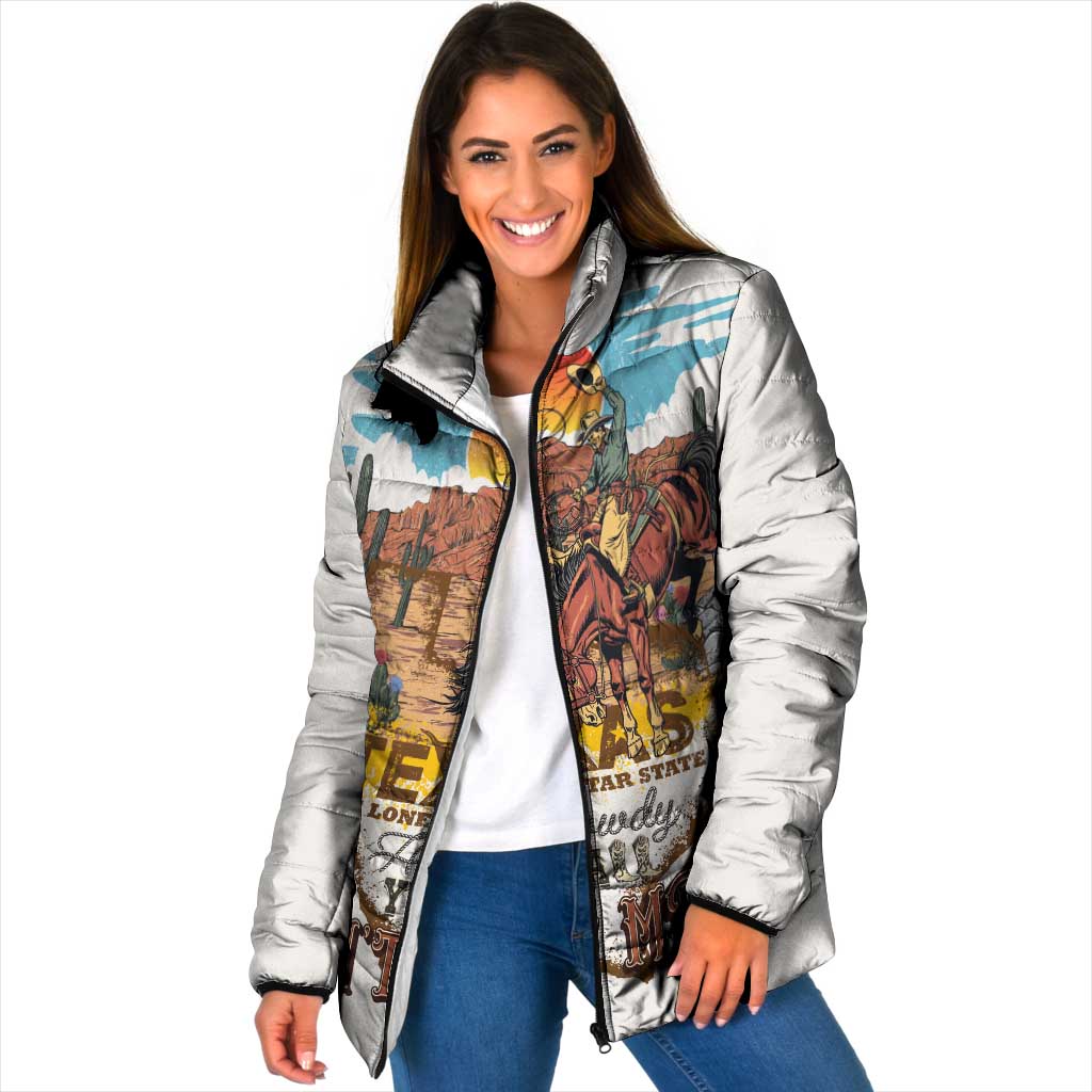Texas Cultural Heritage Padded Jacket Cowboy and Desert Howdy Y'All Don'T Mess