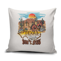 Texas Cultural Heritage Pillow Cover Cowboy and Desert Howdy Y'All Don'T Mess