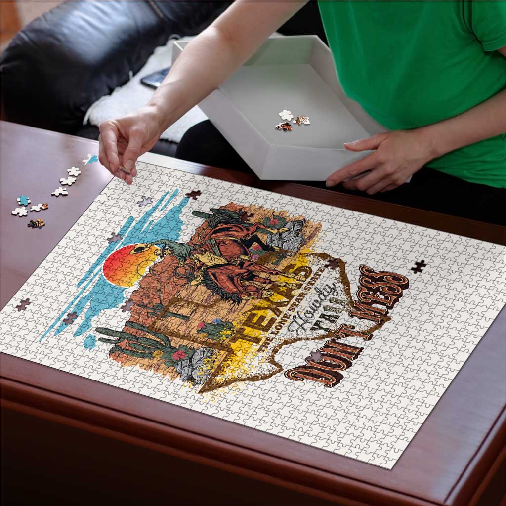 Texas Cultural Heritage Puzzle Cowboy and Desert Howdy Y'All Don'T Mess