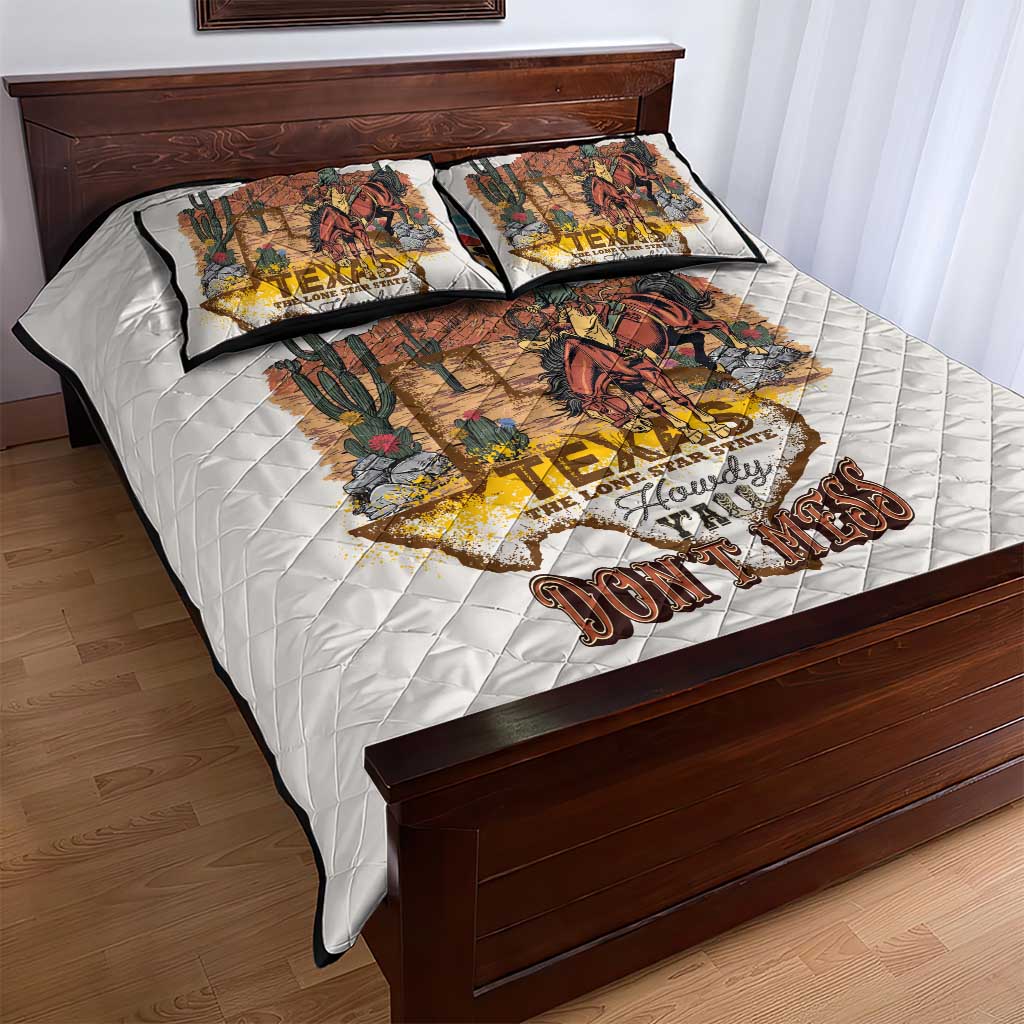 Texas Cultural Heritage Quilt Bed Set Cowboy and Desert Howdy Y'All Don'T Mess
