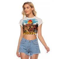 Texas Cultural Heritage Raglan Cropped T Shirt Cowboy and Desert Howdy Y'All Don'T Mess