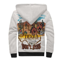 Texas Cultural Heritage Sherpa Hoodie Cowboy and Desert Howdy Y'All Don'T Mess