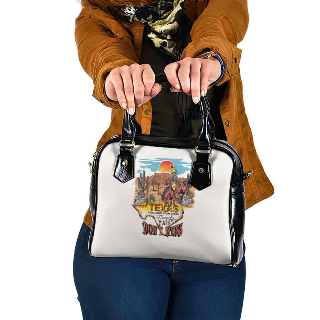Texas Cultural Heritage Shoulder Handbag Cowboy and Desert Howdy Y'All Don'T Mess
