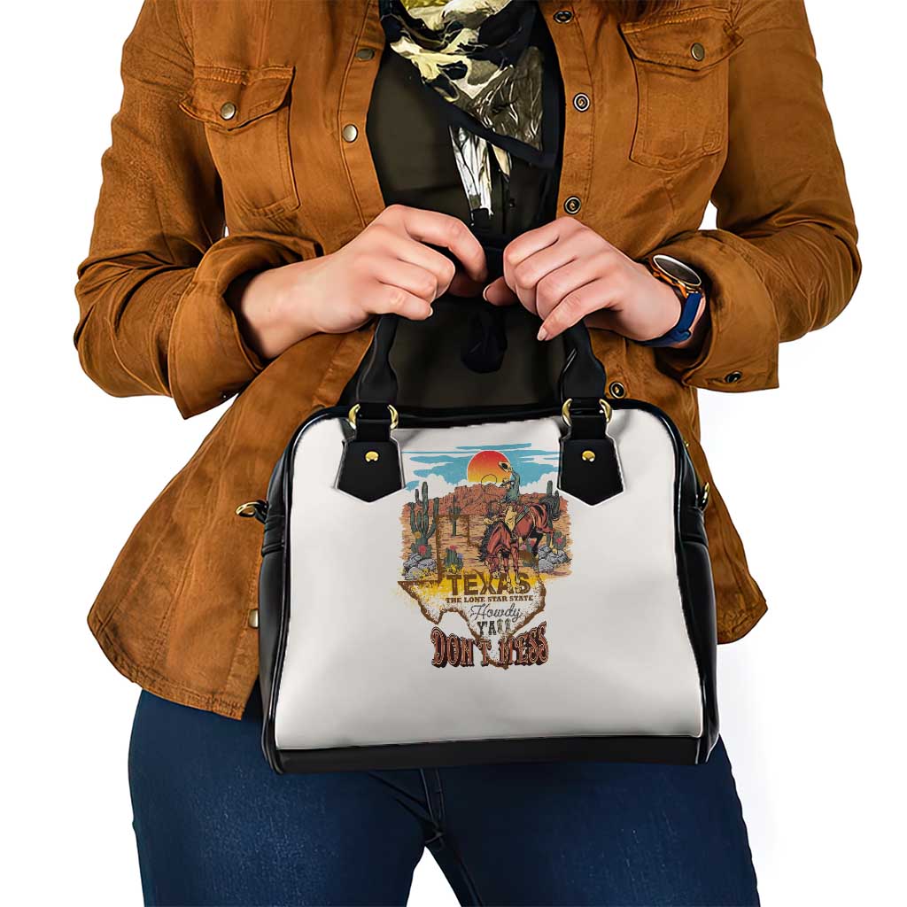 Texas Cultural Heritage Shoulder Handbag Cowboy and Desert Howdy Y'All Don'T Mess