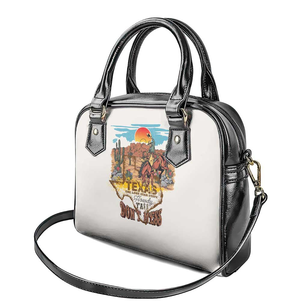 Texas Cultural Heritage Shoulder Handbag Cowboy and Desert Howdy Y'All Don'T Mess