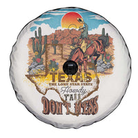 Texas Cultural Heritage Spare Tire Cover Cowboy and Desert Howdy Y'All Don'T Mess