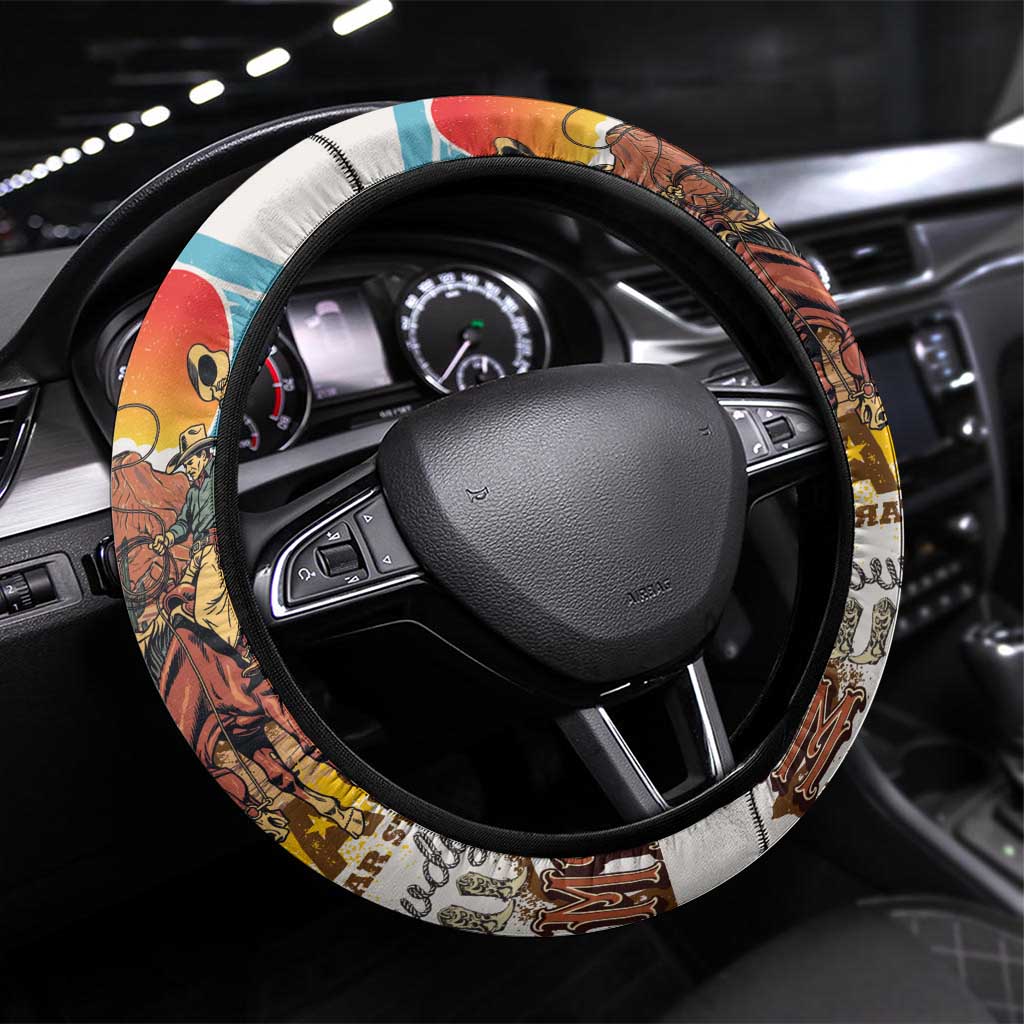 Texas Cultural Heritage Steering Wheel Cover Cowboy and Desert Howdy Y'All Don'T Mess