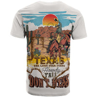 Texas Cultural Heritage T Shirt Cowboy and Desert Howdy Y'All Don'T Mess