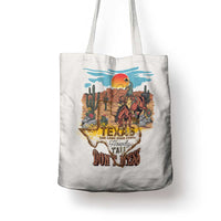 Texas Cultural Heritage Tote Bag Cowboy and Desert Howdy Y'All Don'T Mess
