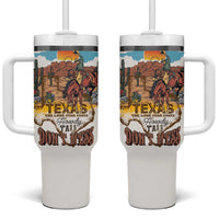 Texas Cultural Heritage Tumbler With Handle Cowboy and Desert Howdy Y'All Don'T Mess