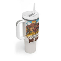 Texas Cultural Heritage Tumbler With Handle Cowboy and Desert Howdy Y'All Don'T Mess
