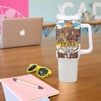 Texas Cultural Heritage Tumbler With Handle Cowboy and Desert Howdy Y'All Don'T Mess
