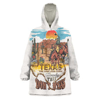 Texas Cultural Heritage Wearable Blanket Hoodie Cowboy and Desert Howdy Y'All Don'T Mess