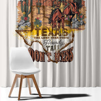 Texas Cultural Heritage Window Curtain Cowboy and Desert Howdy Y'All Don'T Mess