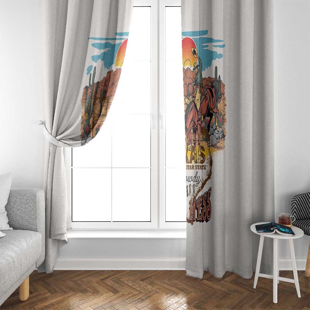 Texas Cultural Heritage Window Curtain Cowboy and Desert Howdy Y'All Don'T Mess