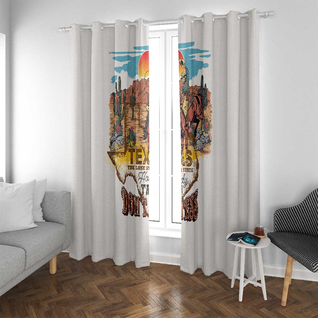 Texas Cultural Heritage Window Curtain Cowboy and Desert Howdy Y'All Don'T Mess
