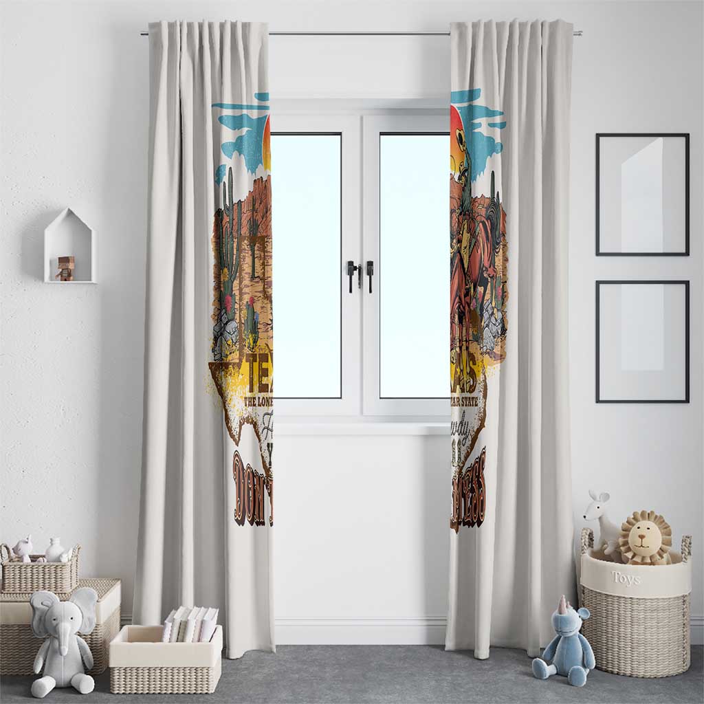 Texas Cultural Heritage Window Curtain Cowboy and Desert Howdy Y'All Don'T Mess