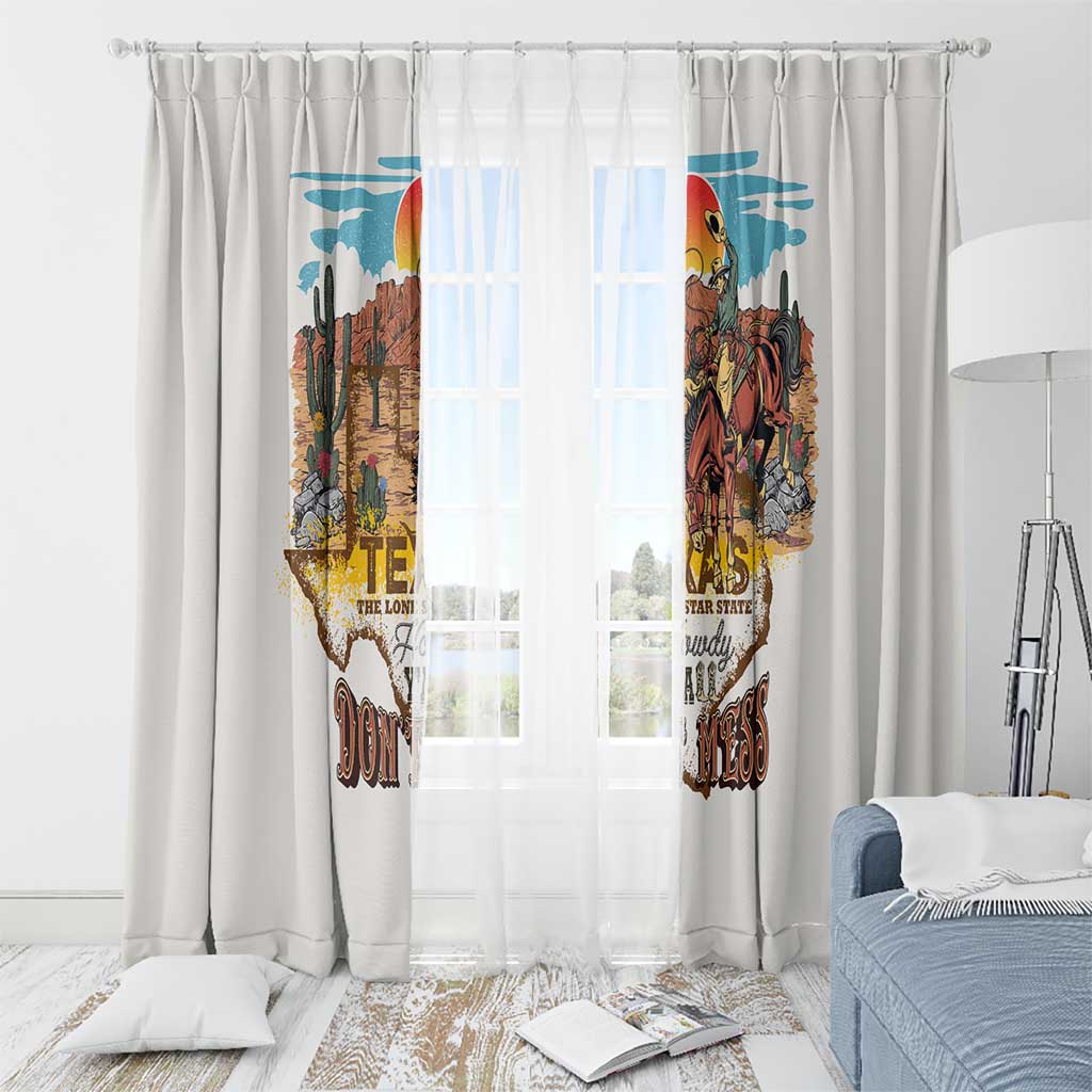 Texas Cultural Heritage Window Curtain Cowboy and Desert Howdy Y'All Don'T Mess