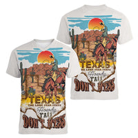 Texas Cultural Heritage Women V-Neck T-Shirt Cowboy and Desert Howdy Y'All Don'T Mess