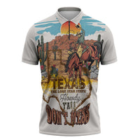 Texas Cultural Heritage Zipper Polo Shirt Cowboy and Desert Howdy Y'All Don'T Mess