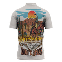 Texas Cultural Heritage Zipper Polo Shirt Cowboy and Desert Howdy Y'All Don'T Mess
