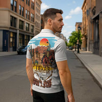 Texas Cultural Heritage Zipper Polo Shirt Cowboy and Desert Howdy Y'All Don'T Mess