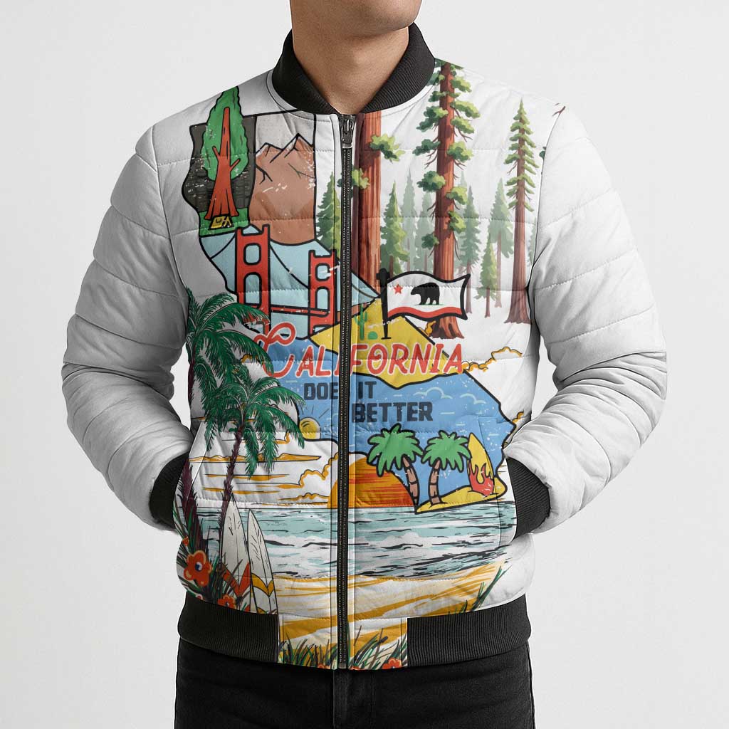 California Does it Better Bomber Puffer Jacket Forest to Coast