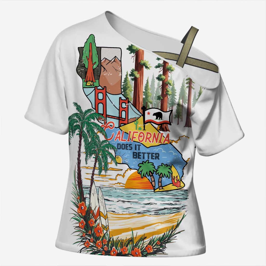 California Does it Better Cross Shoulder Shirt Forest to Coast