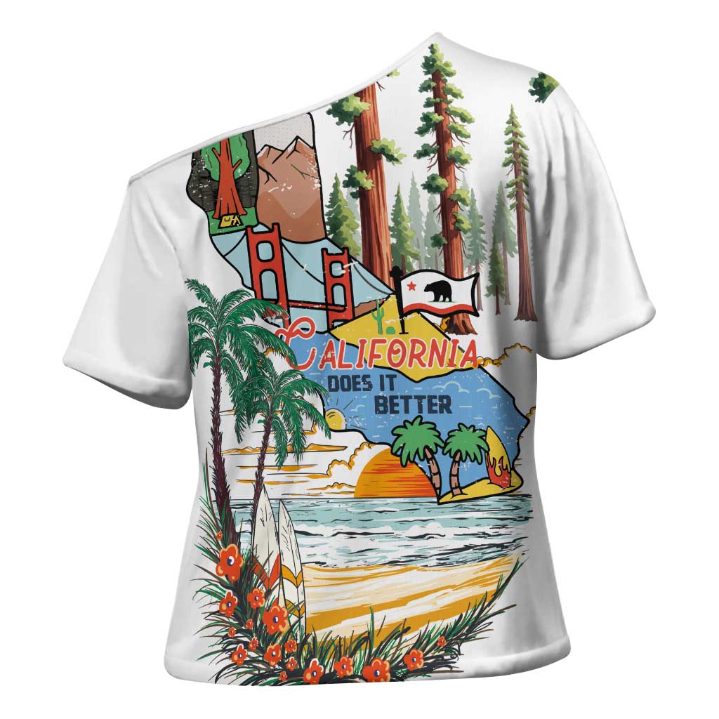 California Does it Better Cross Shoulder Shirt Forest to Coast