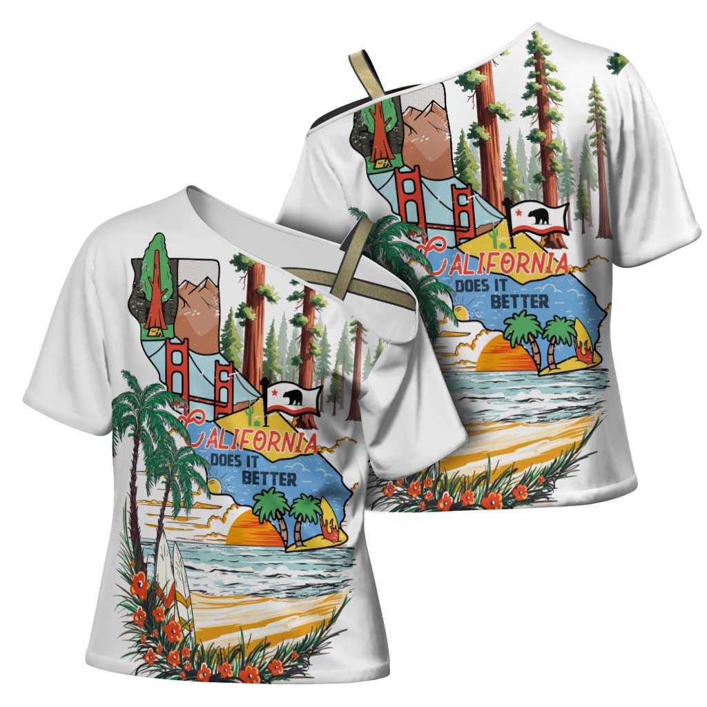 California Does it Better Cross Shoulder Shirt Forest to Coast