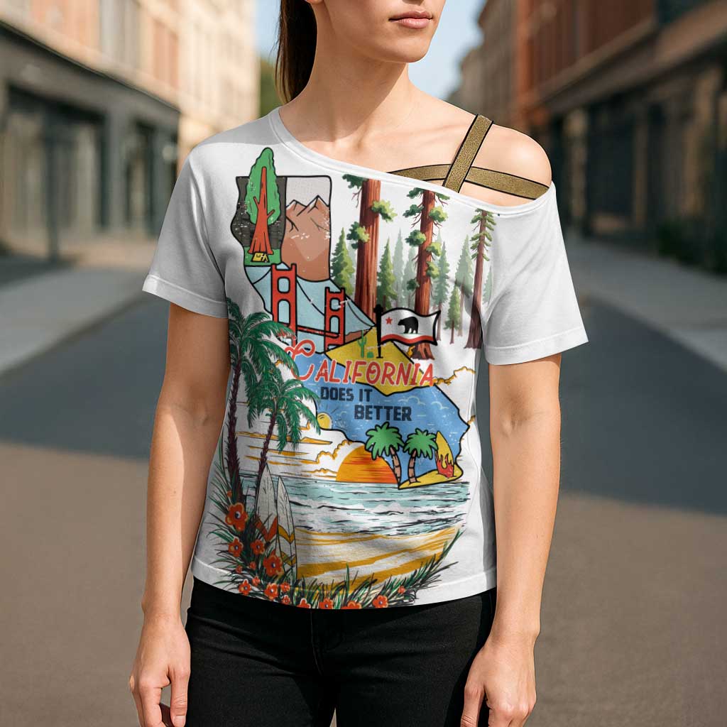 California Does it Better Cross Shoulder Shirt Forest to Coast