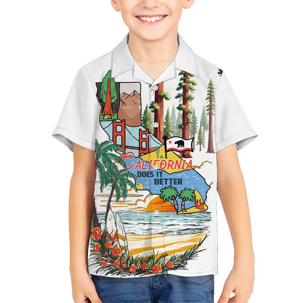 California Does it Better Kid Hawaiian Shirt Forest to Coast