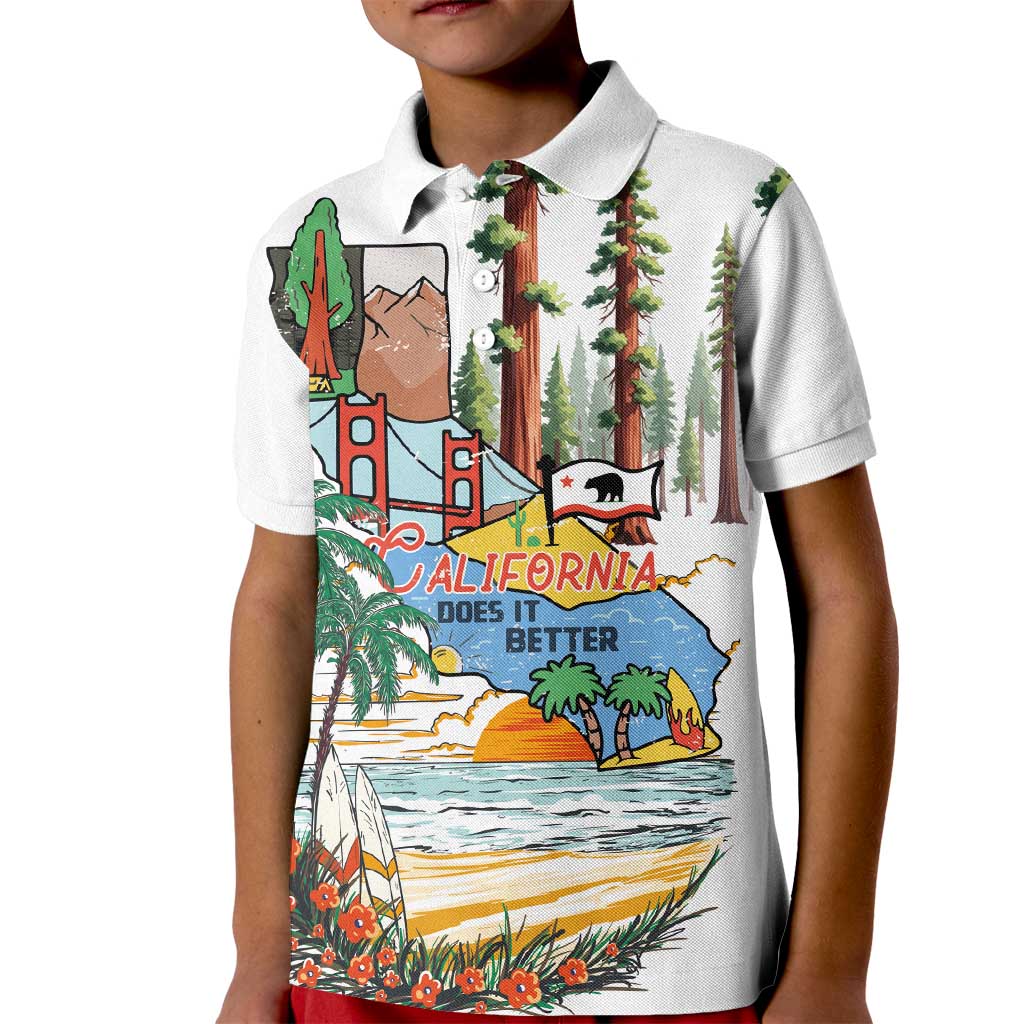 California Does it Better Kid Polo Shirt Forest to Coast